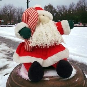 Santa Claus Plush Cotton Toy Yarn Beard Candy Cane Holiday Albert E Price